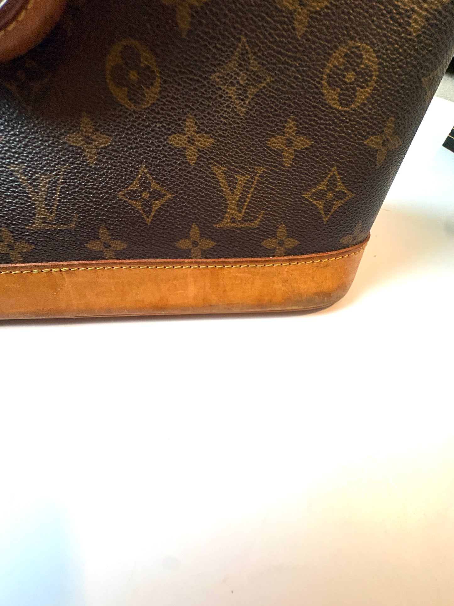 Louis Vuitton Alma Large Monogram Leather Canvas Bag