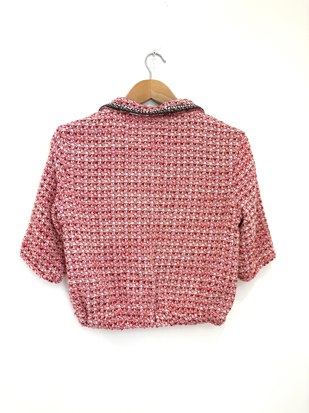 Maje Ethnic Trim Tweed Crop Top XS