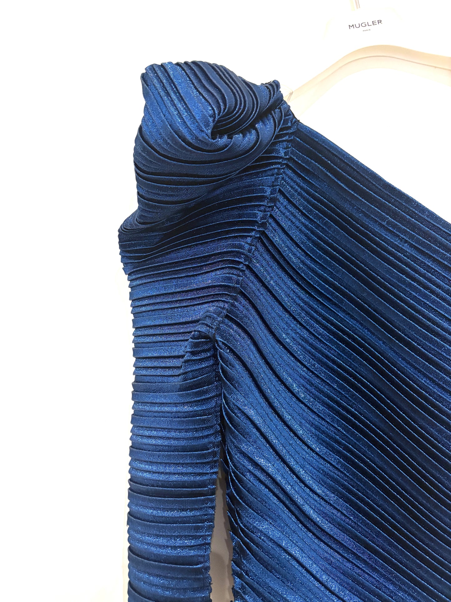 New With Tags Mugler Pleated One Shoulder Top UK 8