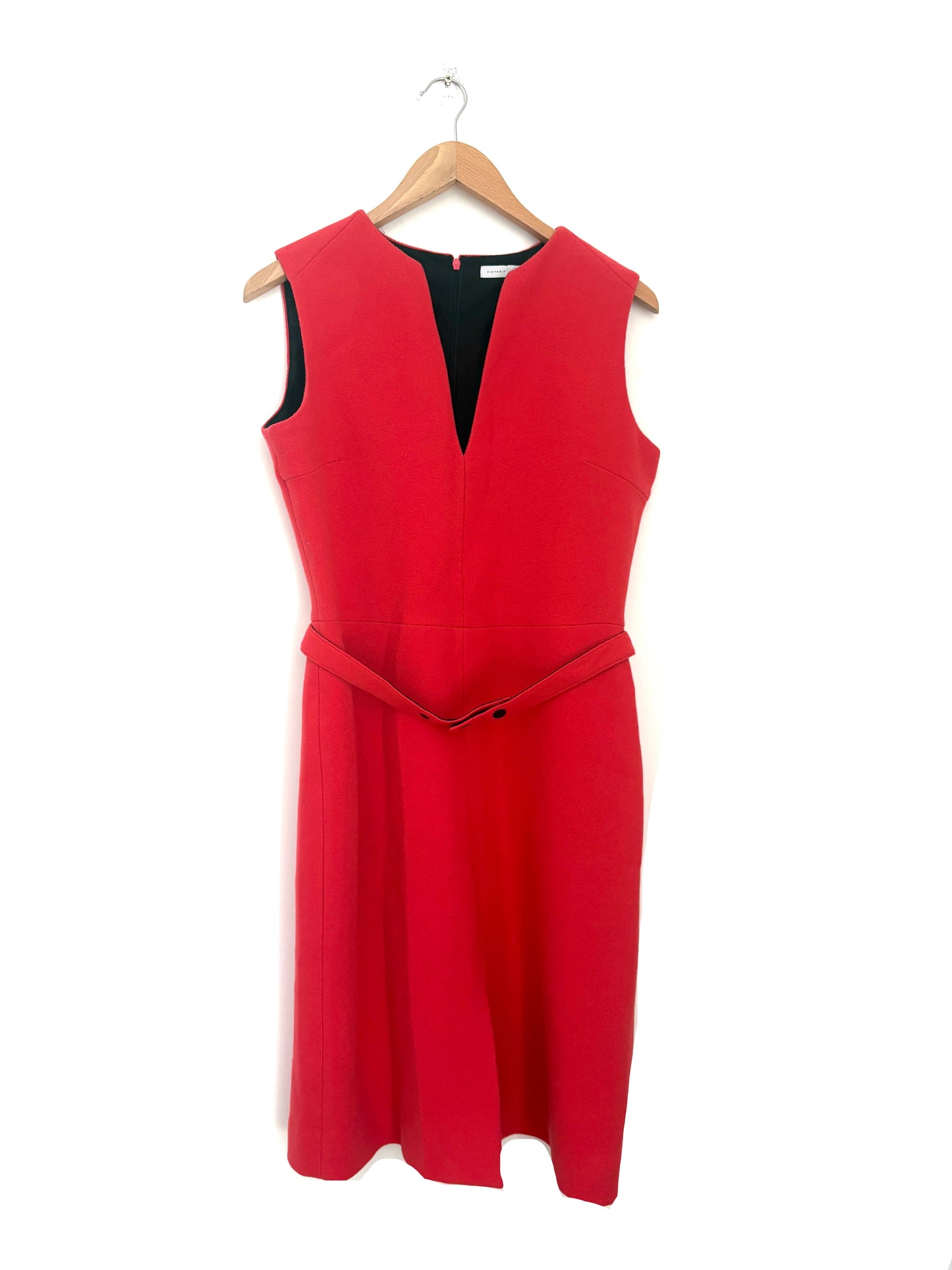 Victoria Victoria Beckham Red Wool Dress UK 12