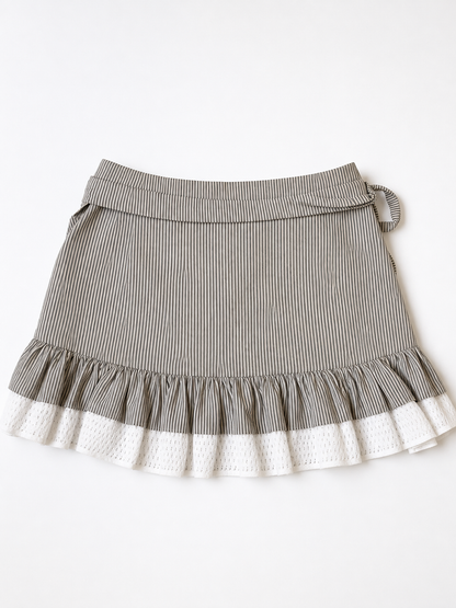 Inasami Mykonos Striped Wrap Skirt S