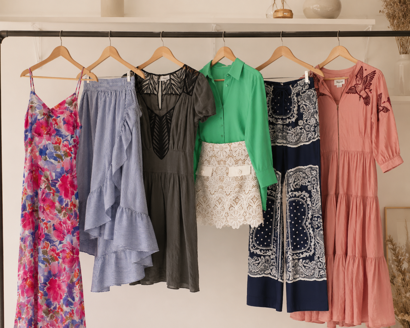 Our focus is creating a collection of sought after pieces. Our collection features everything from high street to designer brands including Zara, Ganni, Whistles, & Other Stories, Me+Em, Maje, Prada, Alexander Mcqueen, Jimmy Choo, Christian Louboutin and more.We hope you fall in love with these pieces as much as we do, and that you'll join our circular fashion movement by buying preloved.