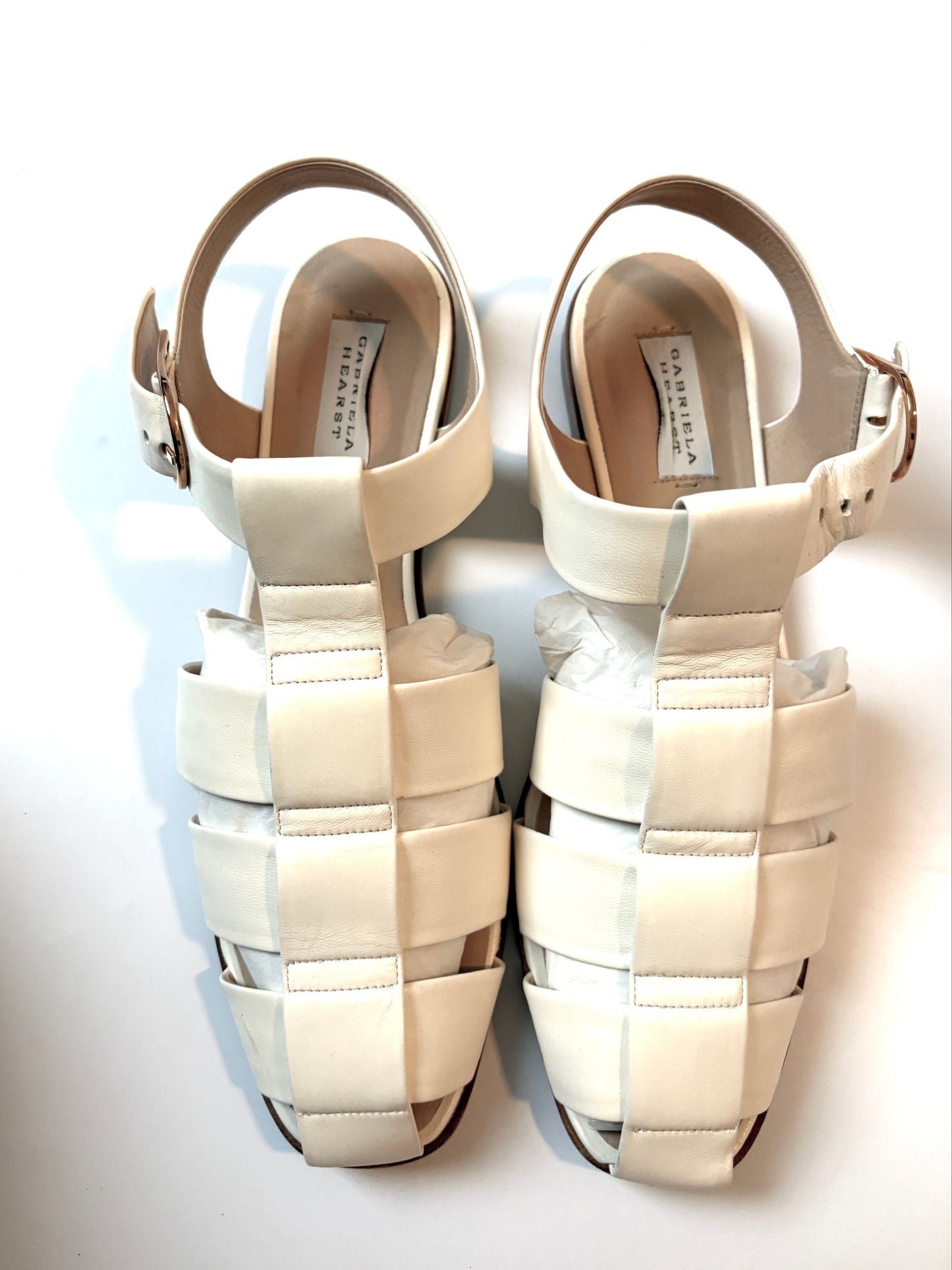 Gabriela Hearst Cream Fisherman Nappa Leather Sandals UK 8.5