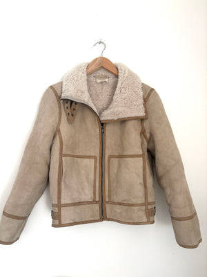 Sezane Sheepskin Coat UK 6