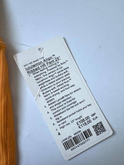 New With Tags Lululemon Ribbed Pant 25" UK 8