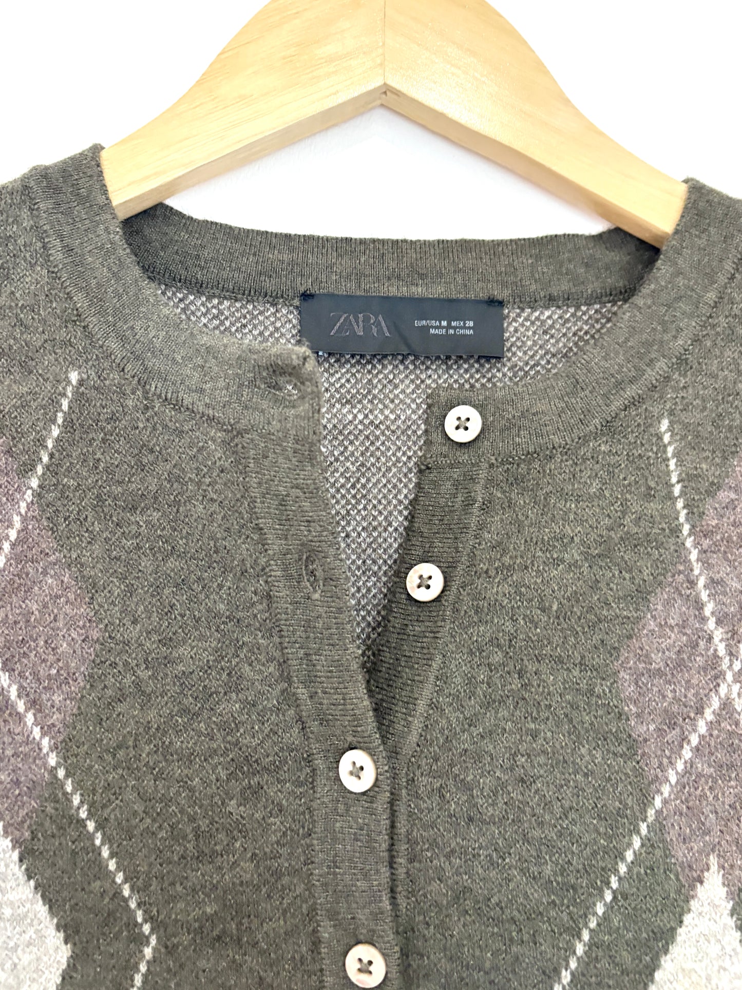Zara Green Belted Cardigan M