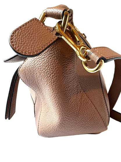 Loewe Mauve Puzzle Edge Small Textured-Leather Shoulder Bag