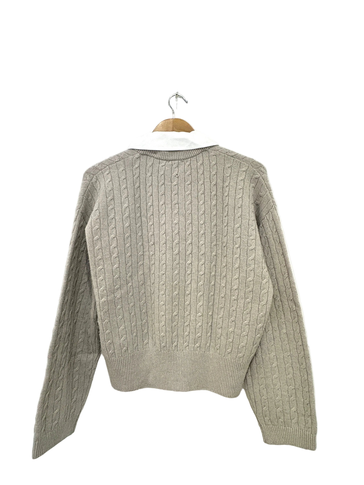 Claudie Pierlot Cable Knit Collared Polo Top S