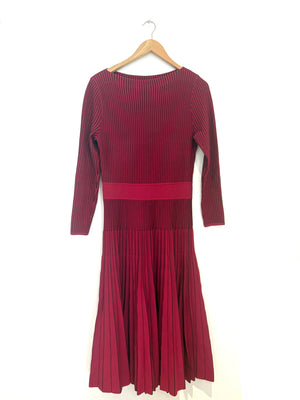 The Fold Red Pleat Dress M