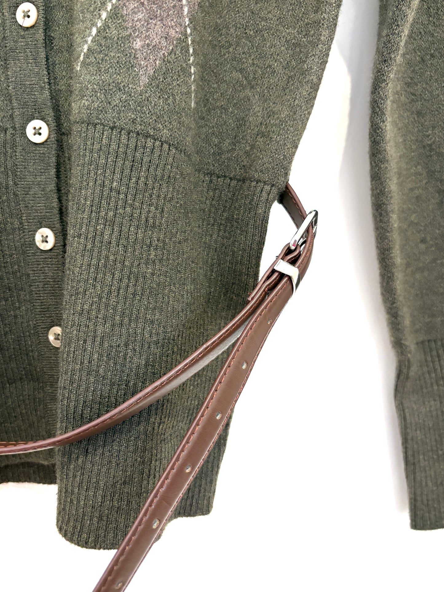 Zara Green Belted Cardigan M