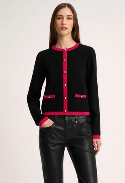 Luisa Spagnoli Black Wool Cardigan S