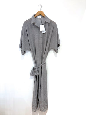 New With Tags Raey Silk Grey Long Day Dress UK 6