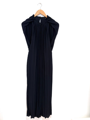 COS Navy Pleated Midi Dress UK 8