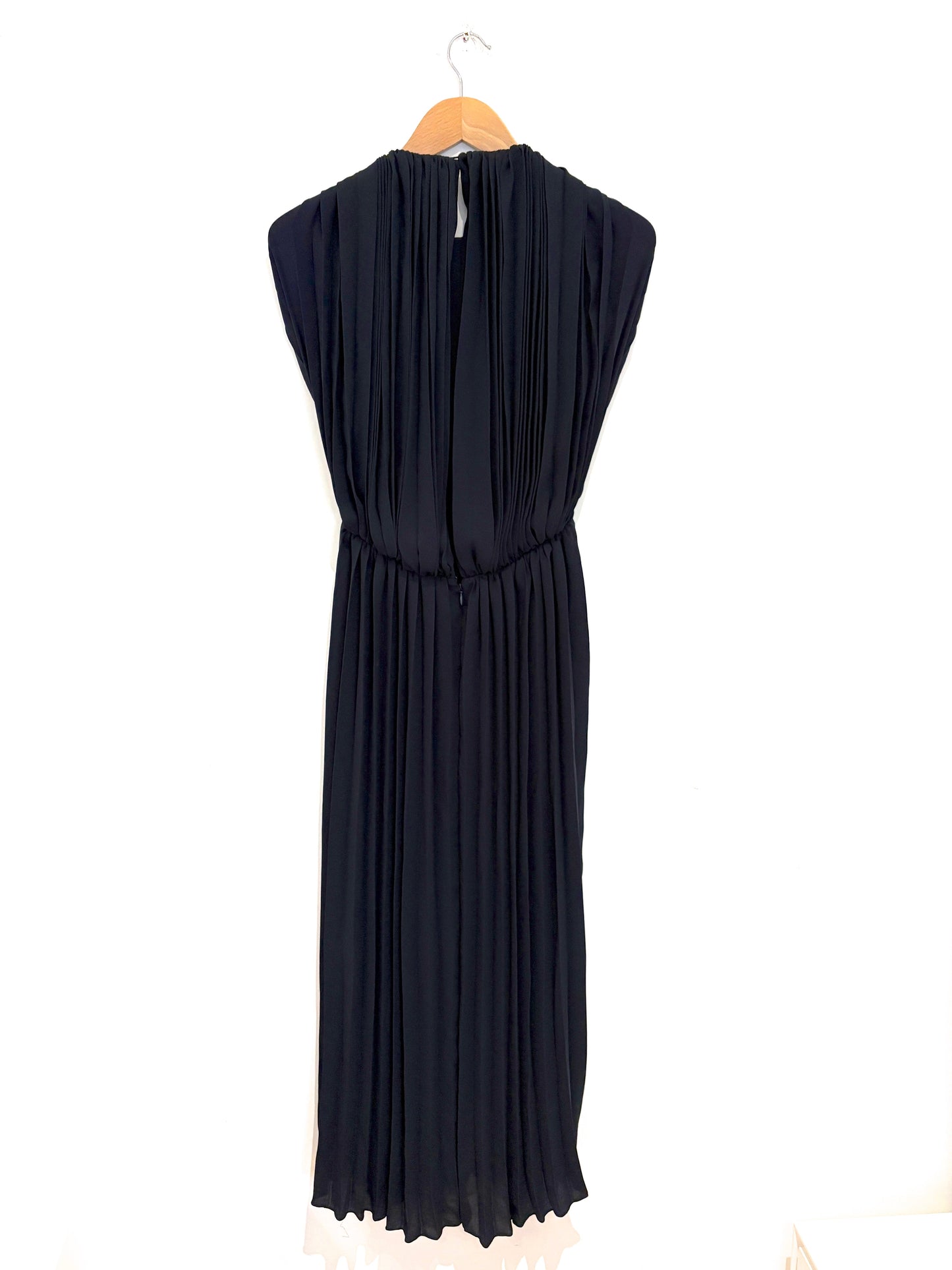 COS Navy Pleated Midi Dress UK 8