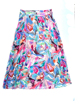 Sézane Abstract Floral Midi Skirt UK 14