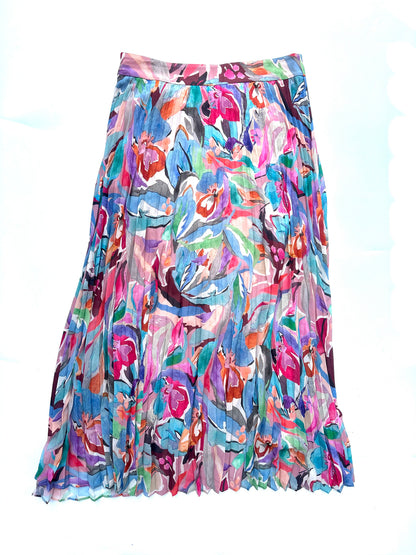 Sézane Abstract Floral Midi Skirt UK 14