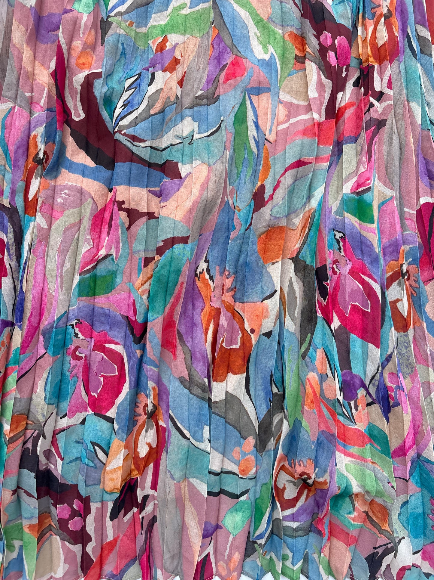 Sézane Abstract Floral Midi Skirt UK 14