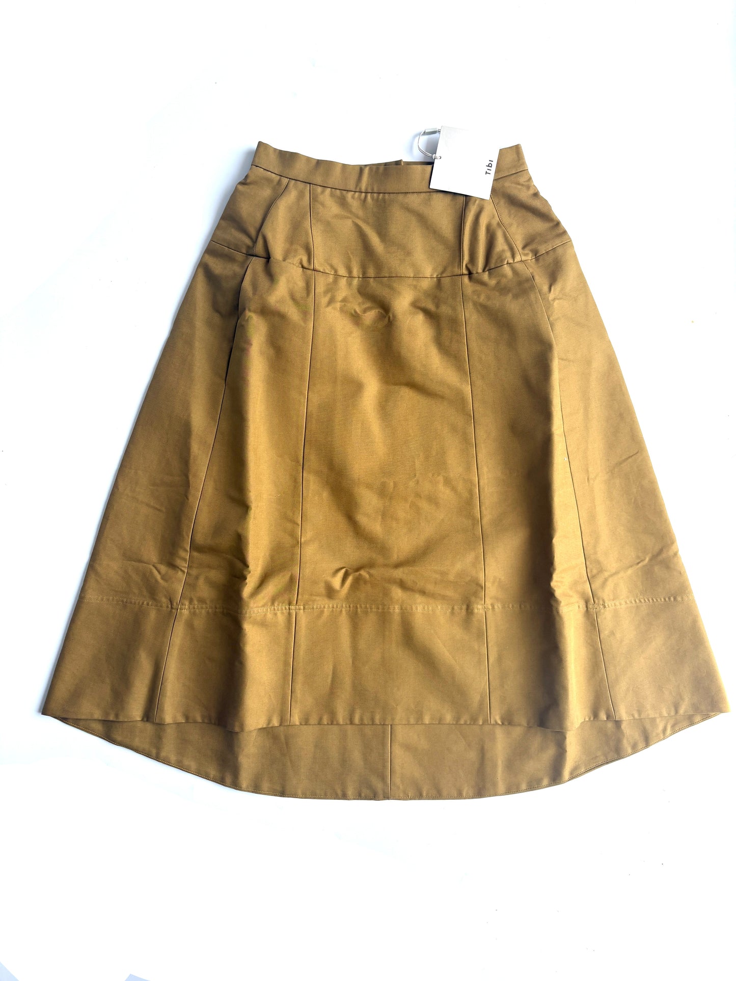 Tibi Camel A-line midi skirt