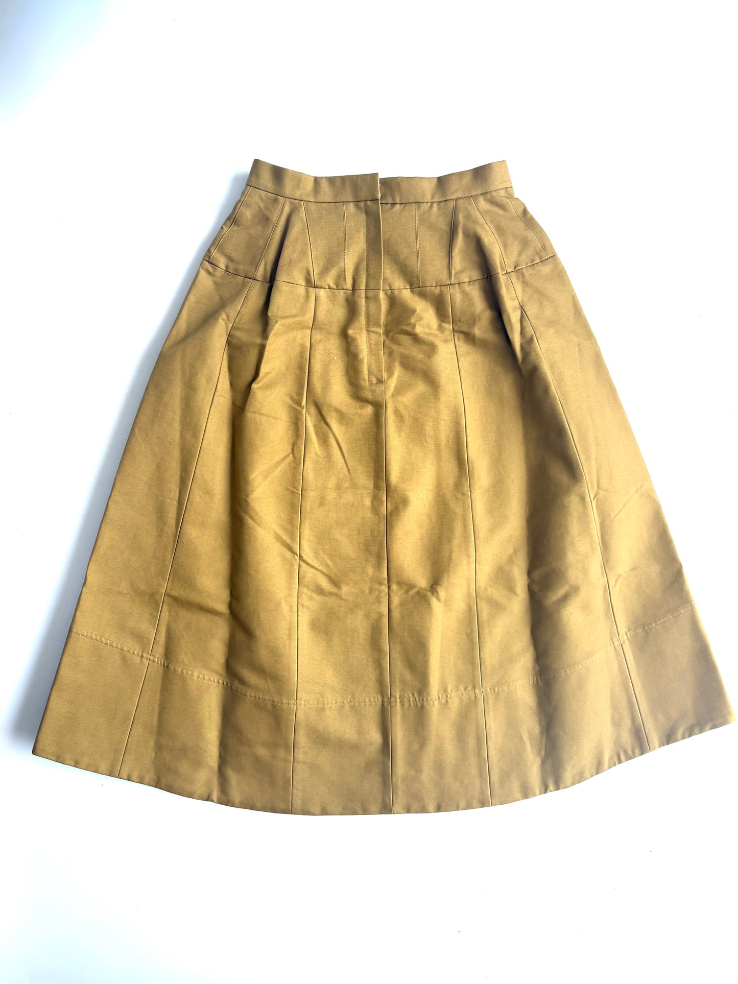 New With Tags Tibi Camel A-Line Midi Skirt UK 6
