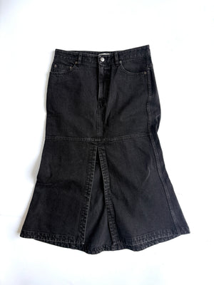 New With Tags Tibi Black Denim Skirt 26"