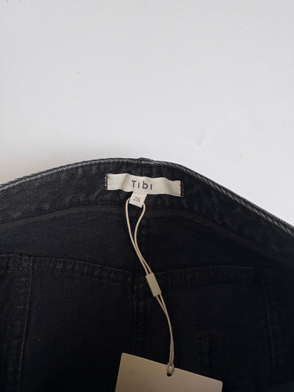 New With Tags Tibi Black Denim Skirt 26"