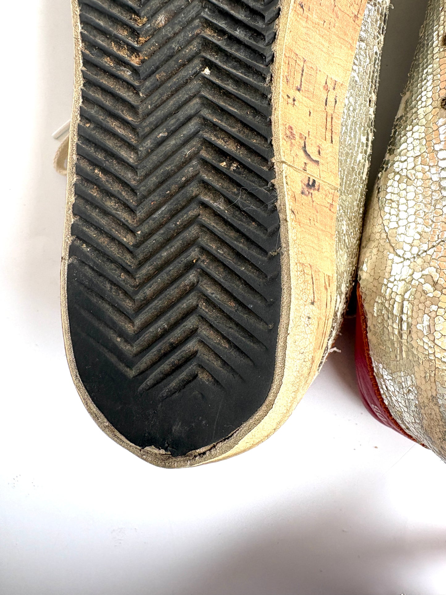 Golden Goose Deluxe Brand Super Star Silver Glitter Sneakers UK 5