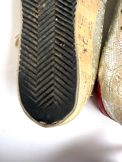 Golden Goose Deluxe Brand Super Star Silver Glitter Sneakers UK 5
