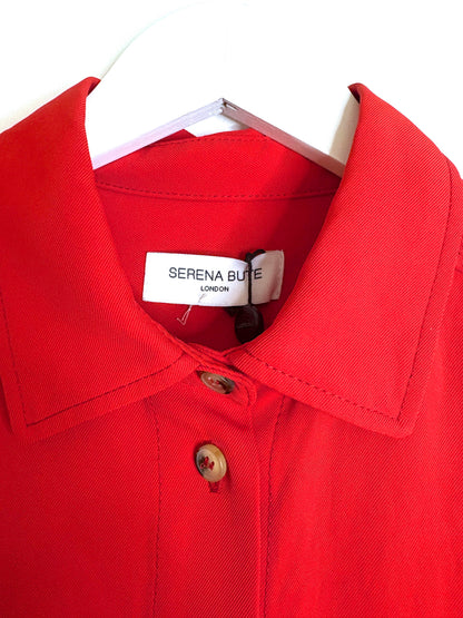 New With Tags Serena Bute Red Utility Shirt UK 8
