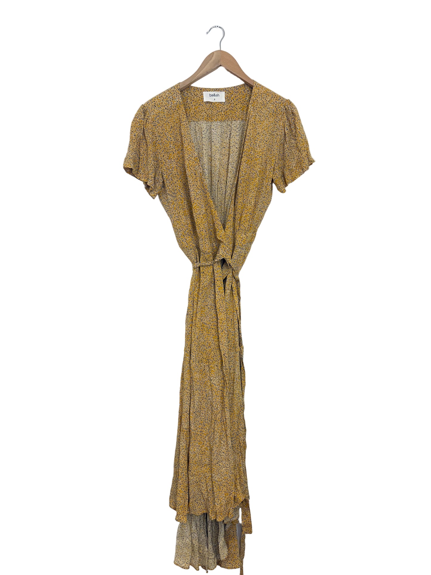 Ba&sh Noemi Midi Crepe Wrap Dress