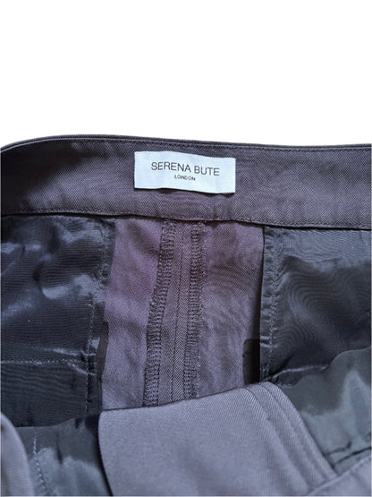 Serena Bute Grey Twill Wide Leg Trousers S