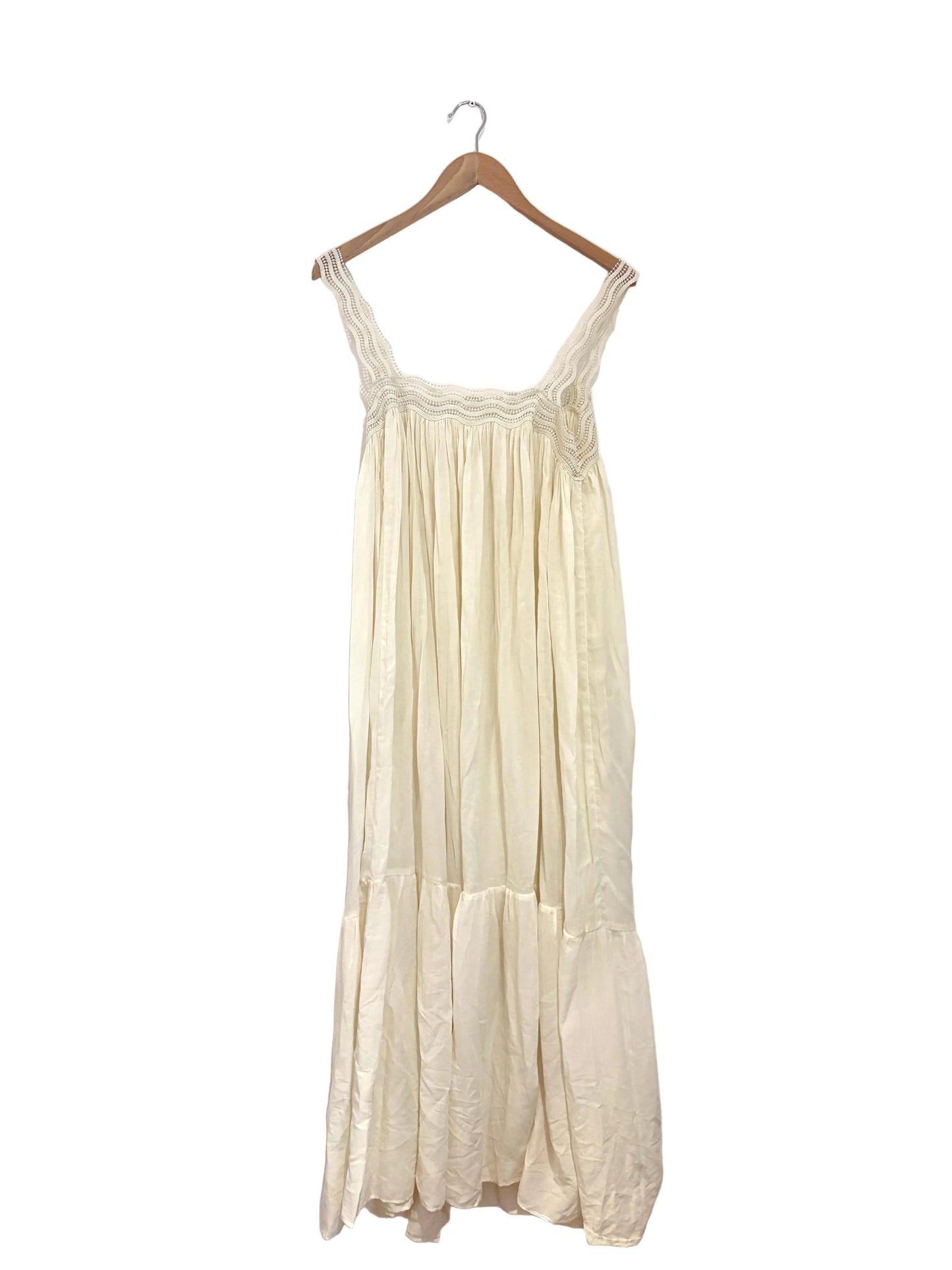 h&m cotton cream maxi