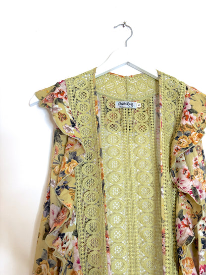Charo Ruiz Floral Green Cover Up S
