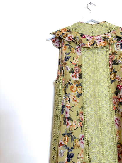 Charo Ruiz Floral Green Cover Up S