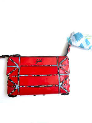 Gabs Red Leather Cut Out Design