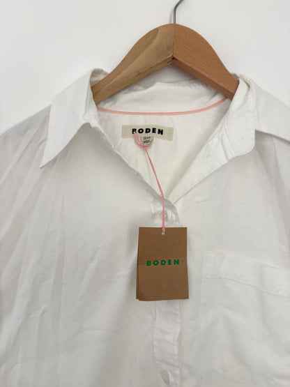 New With Tags Boden White Cotton Shirt UK 12