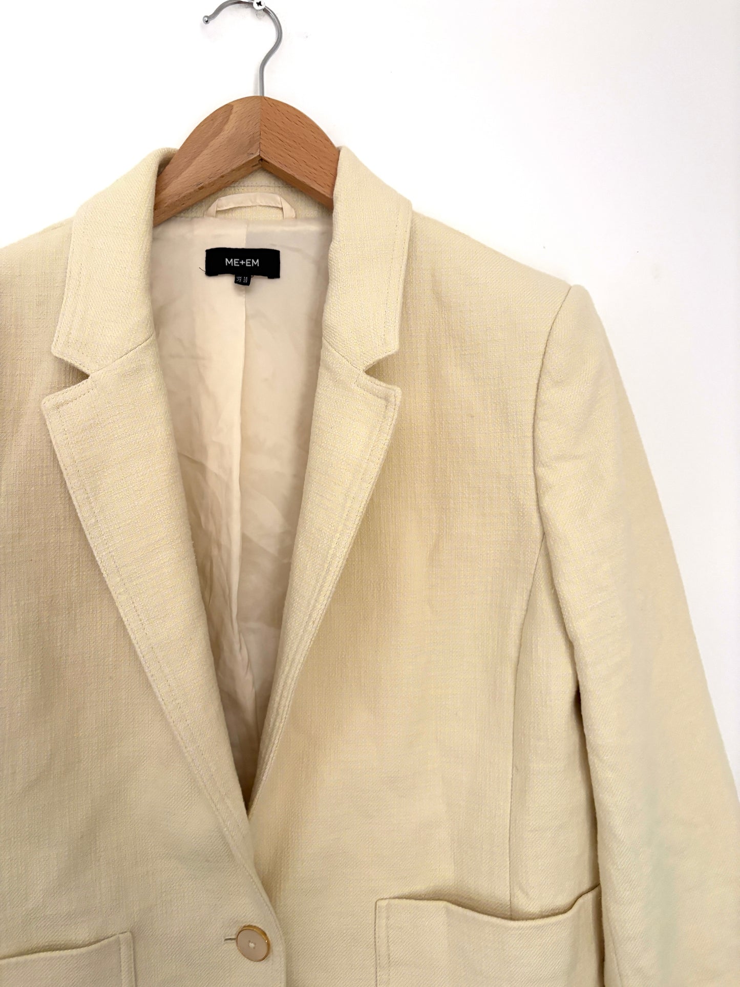 Me+Em Yellow Tweed Blazer UK 14