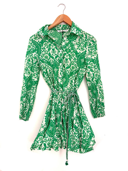 Zara Green Print Dress