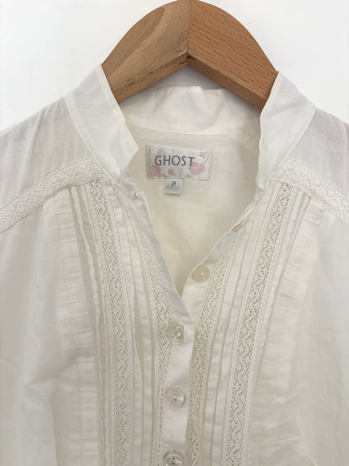 Ghost Cotton Lace White Dress XS