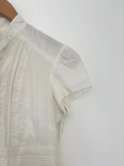 Ghost Cotton Lace White Dress XS