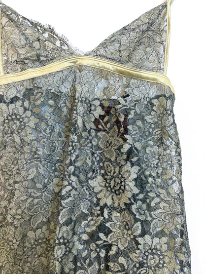 Coco de Mer Blue Lace Nightie & Underwear Set S