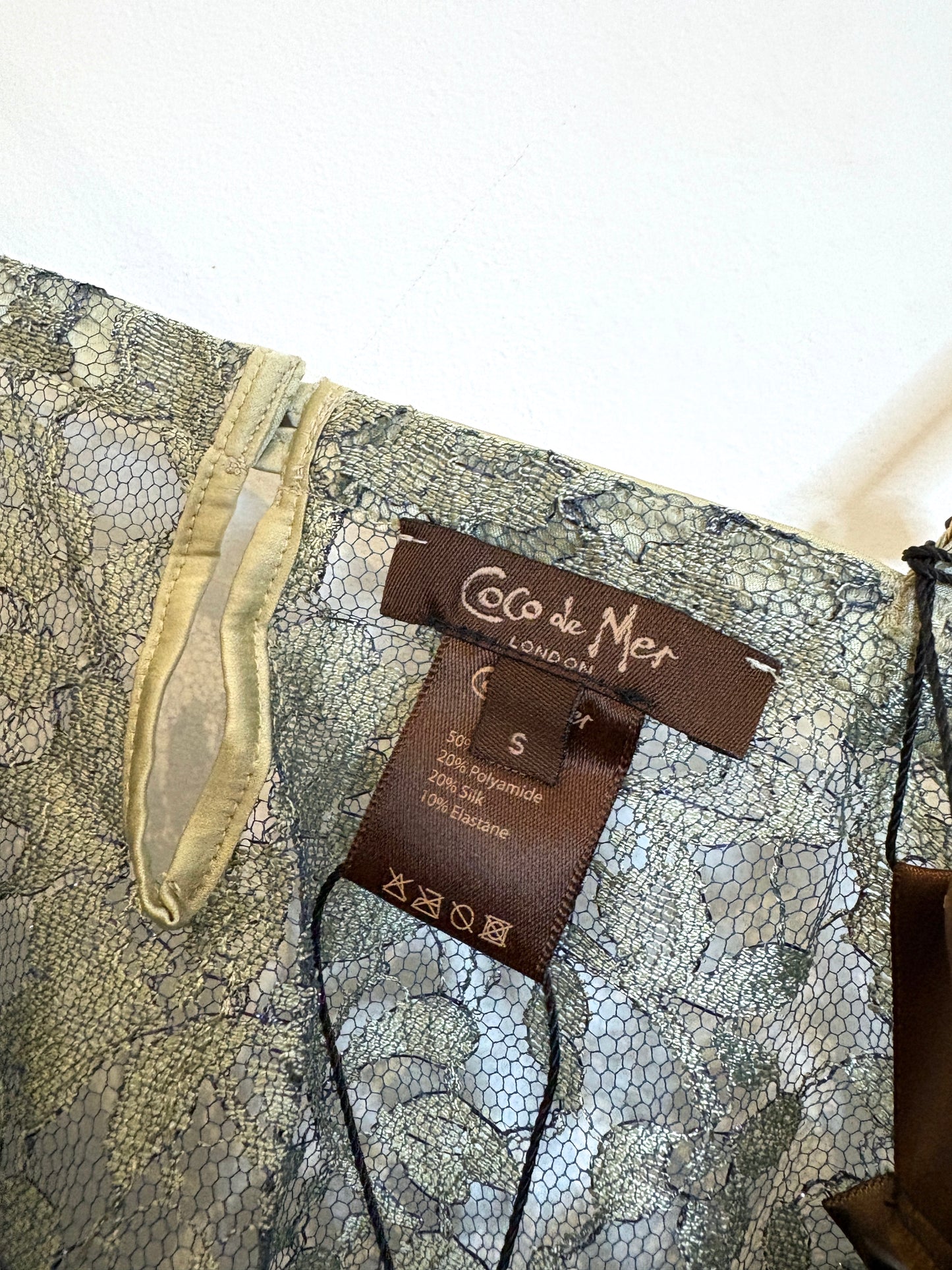 Coco de Mer Blue Lace Nightie & Underwear Set S