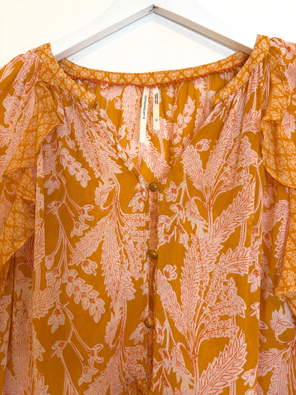 Anthropologie Long Paisley Blouse XS