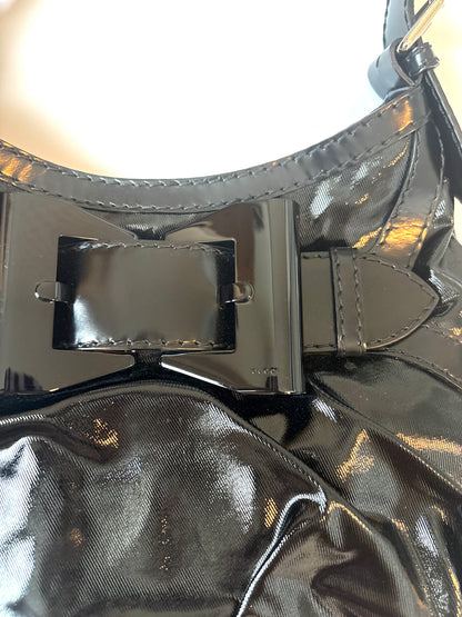 Gucci Shiny Black Queen Hobo Bag