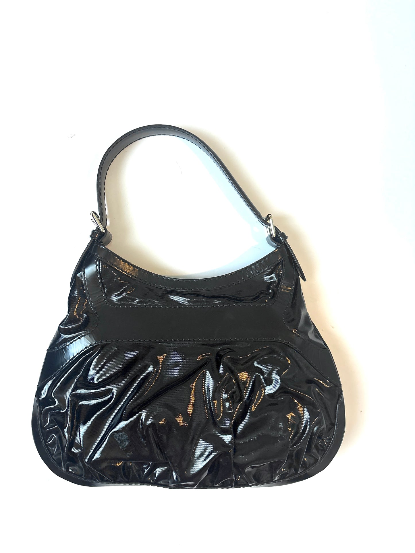 Gucci Shiny Black Queen Hobo Bag