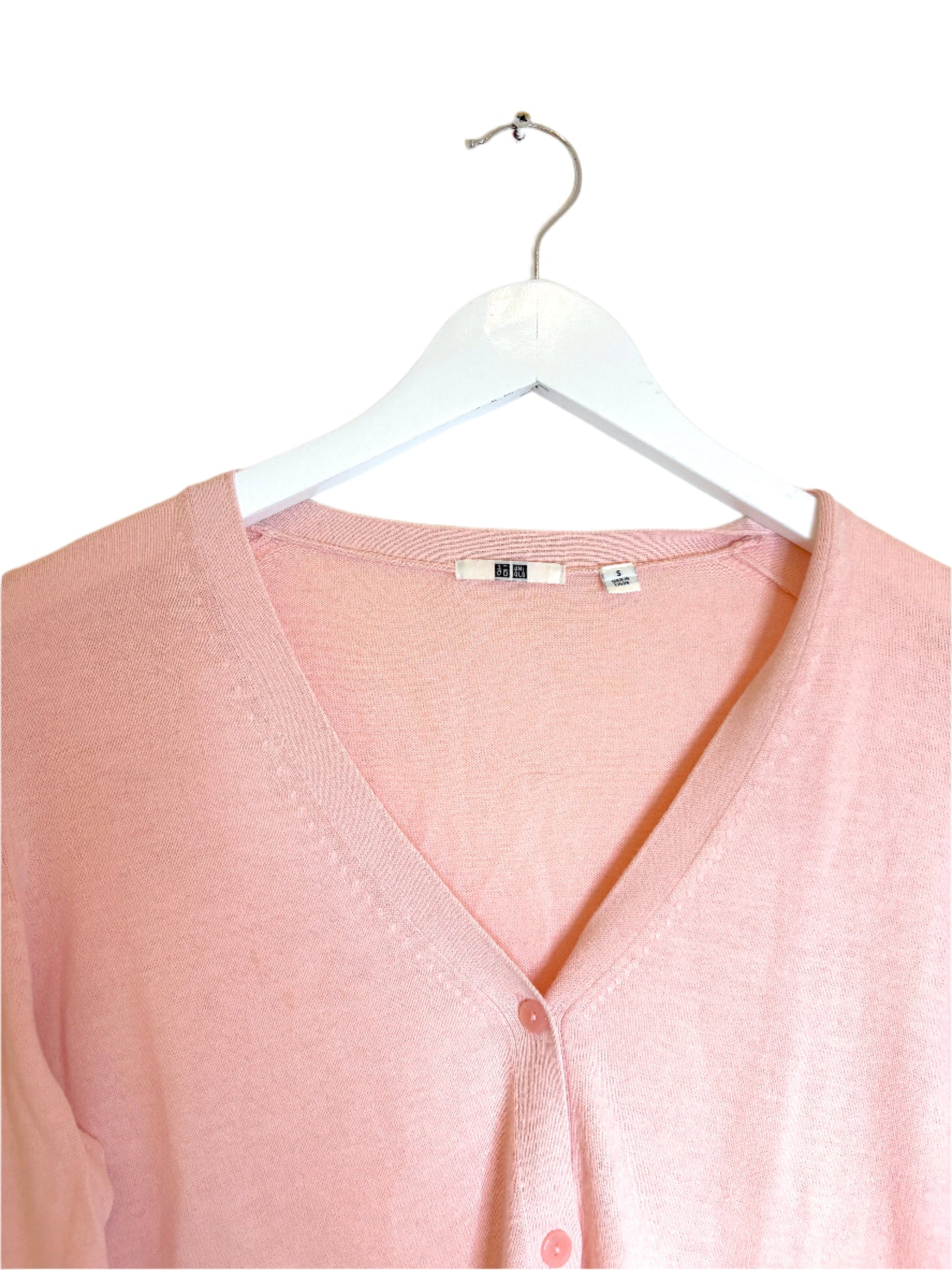 Uniqlo Pink Cotton Cardigan S