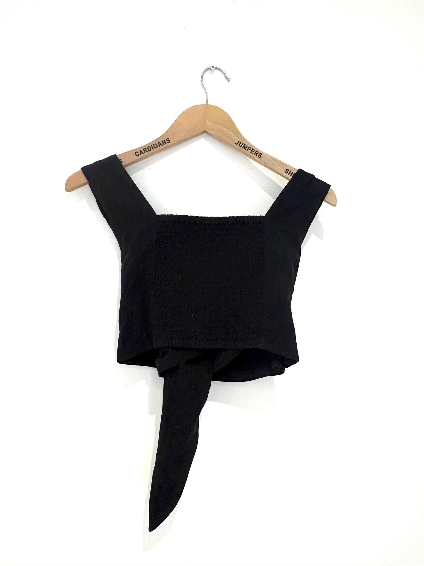 Me+Em Black Tie Front Crop Top UK 14