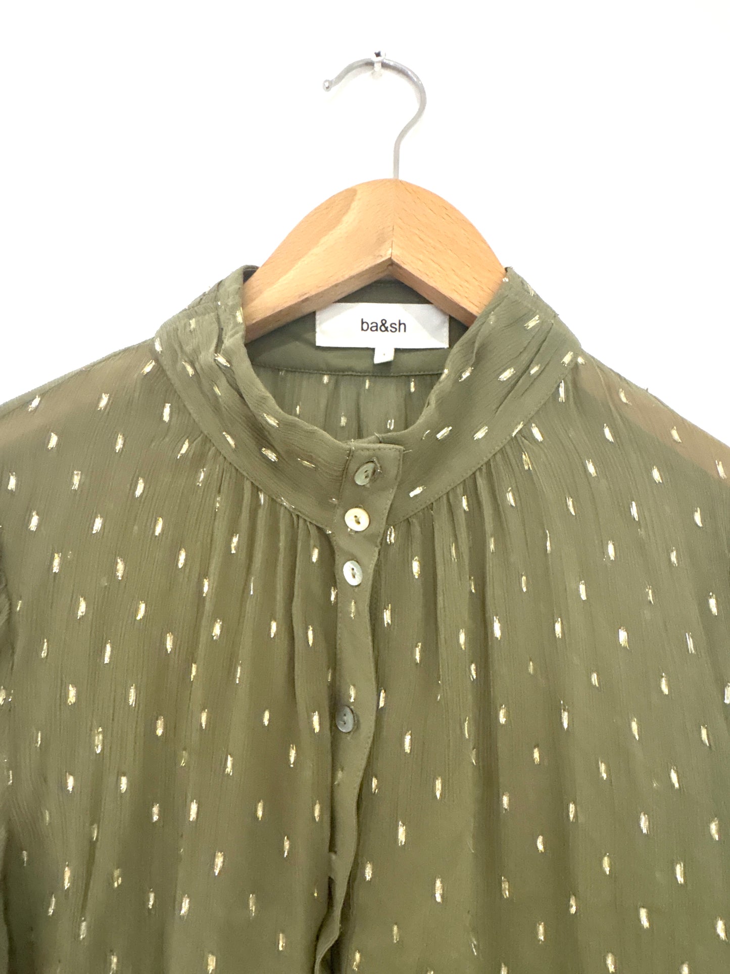 Ba&sh Green Short Sleeve Blouse S