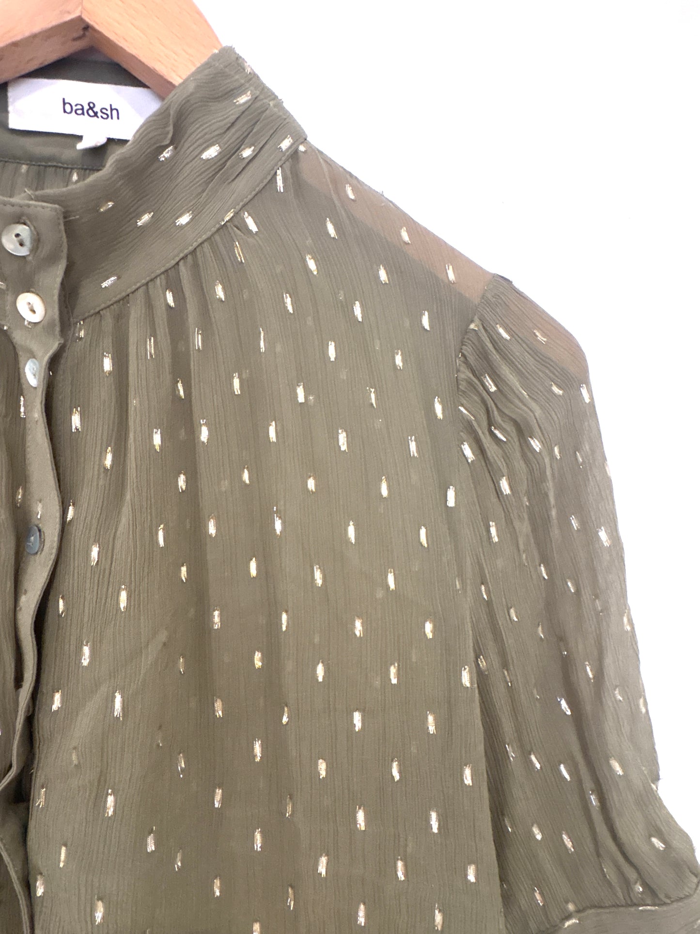 Ba&sh Green Short Sleeve Blouse S