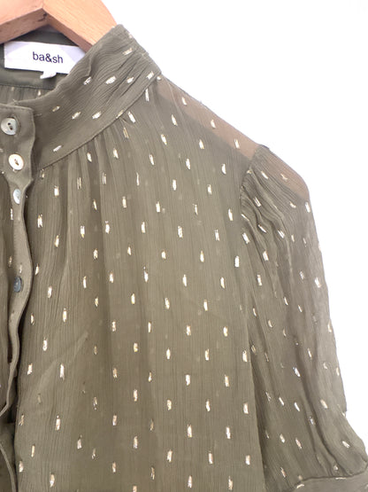 Ba&sh Green Short Sleeve Blouse S