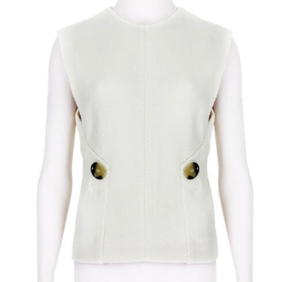 Victoria Beckham Cream Textured Vest S